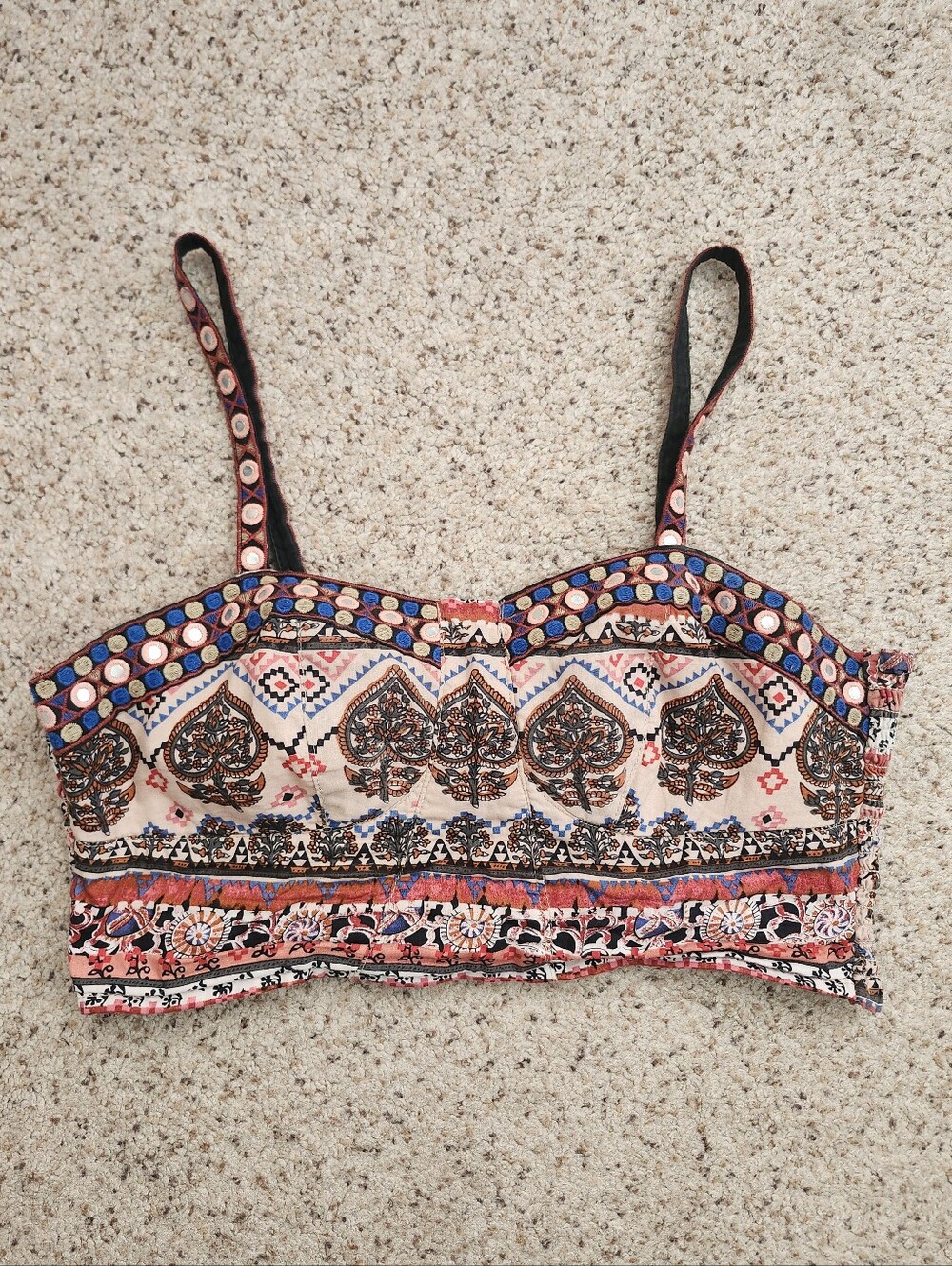 Xhilaration Boho Printed Crop Cami Top